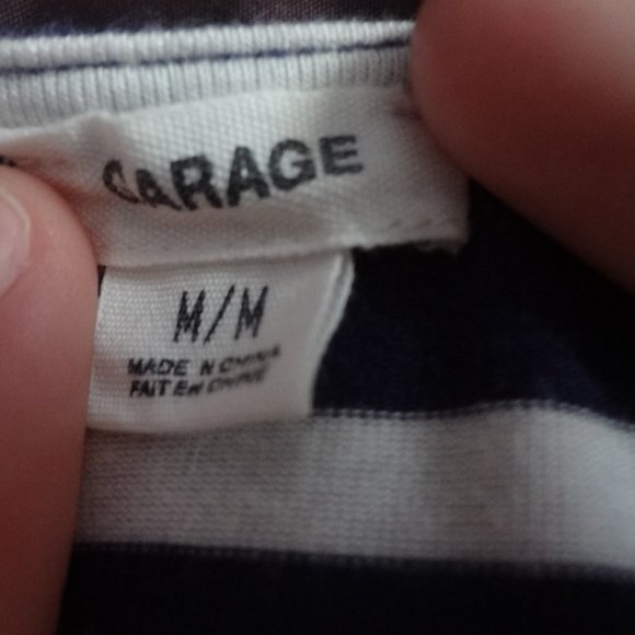 Garage navy blue and white striped dress - Picture 2 of 2